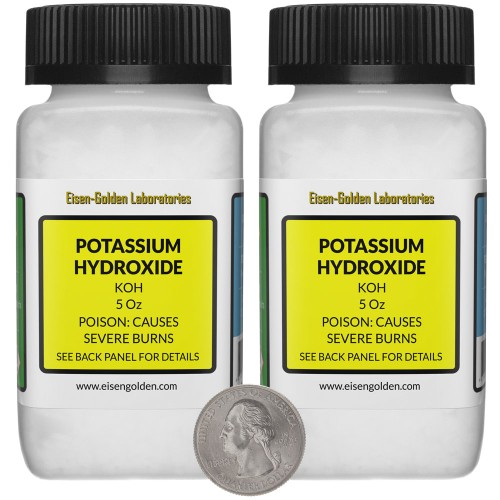 Potassium Hydroxide - 10 Ounces in 2 Bottles