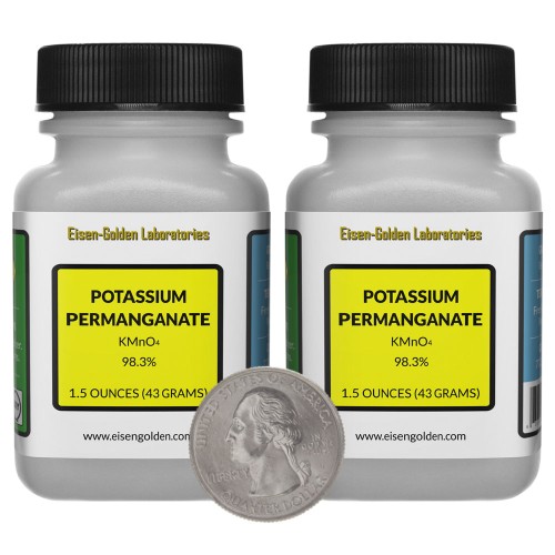 Potassium Permanganate - 2 Ounces in 2 Bottles