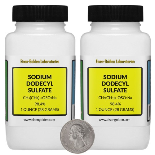 Sodium Dodecyl Sulfate - 2 Ounces in 2 Bottles
