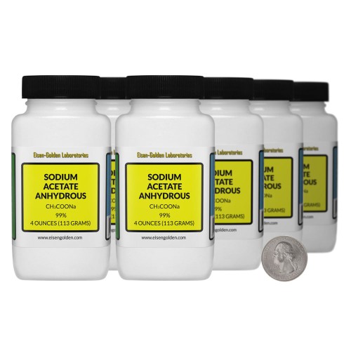 Sodium Acetate Anhydrous - 2 Pounds in 8 Bottles