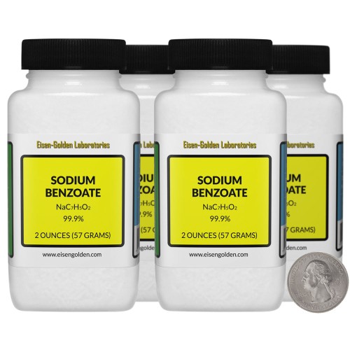 Sodium Benzoate - 8 Ounces in 4 Bottles