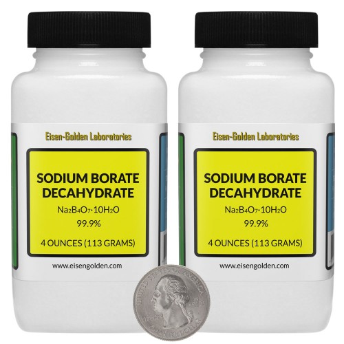 Sodium Borate Decahydrate - 8 Ounces in 2 Bottles