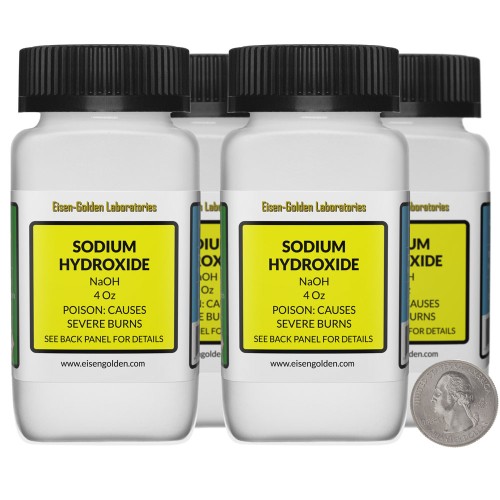 Sodium Hydroxide - 1 Pound in 4 Bottles