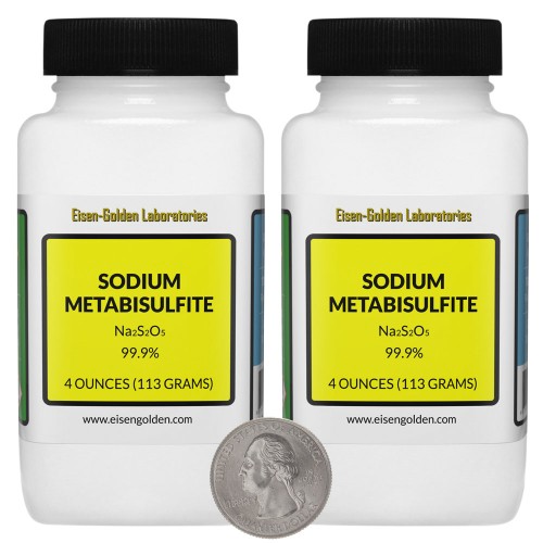 Sodium Metabisulfite - 8 Ounces in 2 Bottles