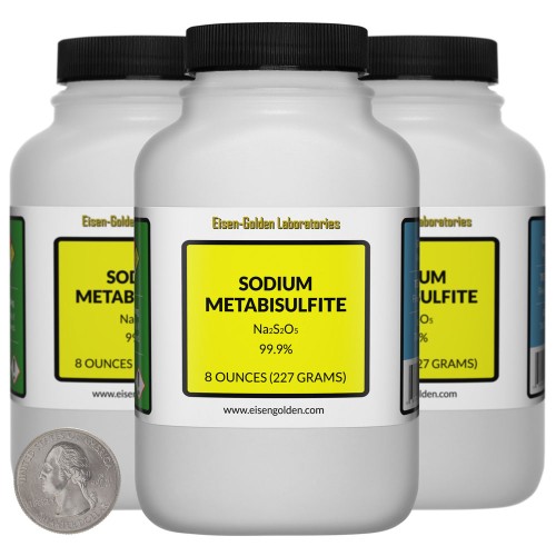 Sodium Metabisulfite - 1.5 Pounds in 3 Bottles