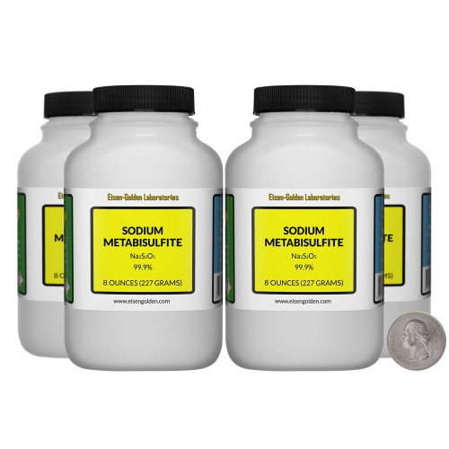 Sodium Metabisulfite - 2 Pounds in 4 Bottles