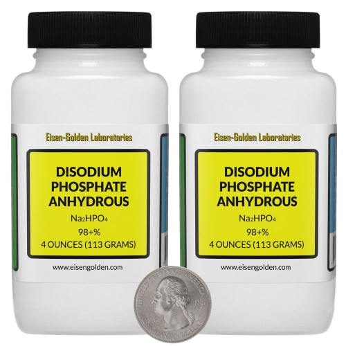 Disodium Phosphate Anhydrous - 8 Ounces in 2 Bottles