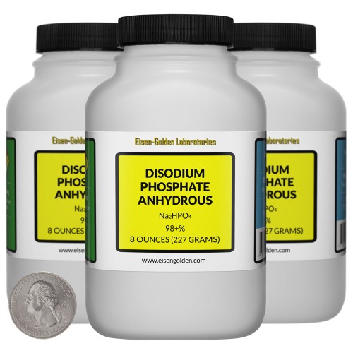 Disodium Phosphate Anhydrous - 1.5 Pounds in 3 Bottles