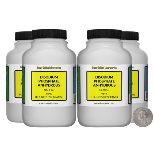 Disodium Phosphate Anhydrous - 2 Pounds in 4 Bottles