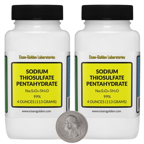 Sodium Thiosulfate Pentahydrate - 8 Ounces in 2 Bottles
