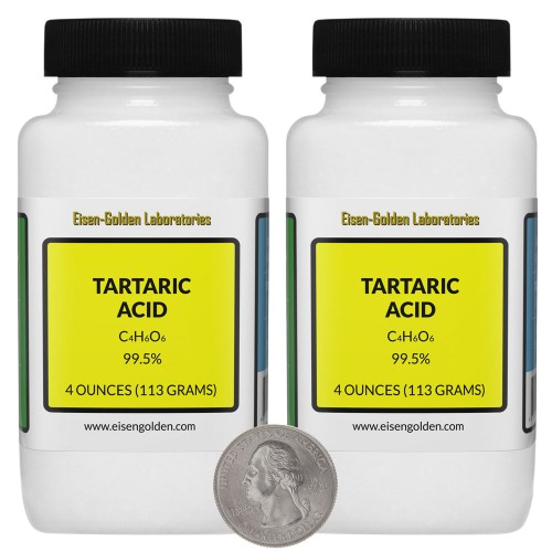 Tartaric Acid - 8 Ounces in 2 Bottles