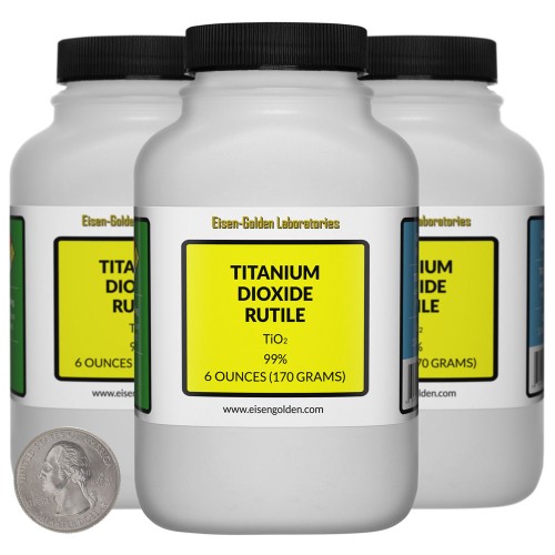 Titanium Dioxide Rutile - 1.1 Pounds in 3 Bottles