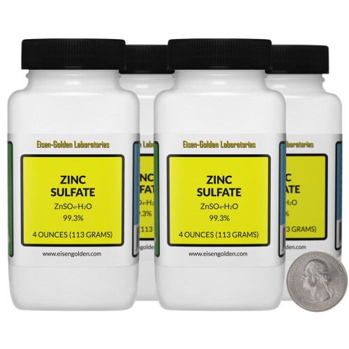 Zinc Sulfate - 1 Pound in 4 Bottles